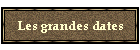 Les grandes dates